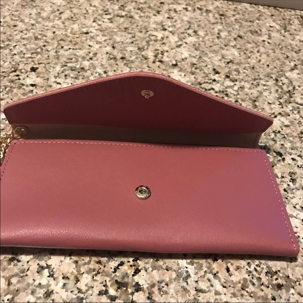 Dark Mauve Pink Tri-Fold Wallet Tassel/Heart - image 7